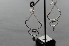 Load image into Gallery viewer, Three Tier Earrings with Turquoise Beads
