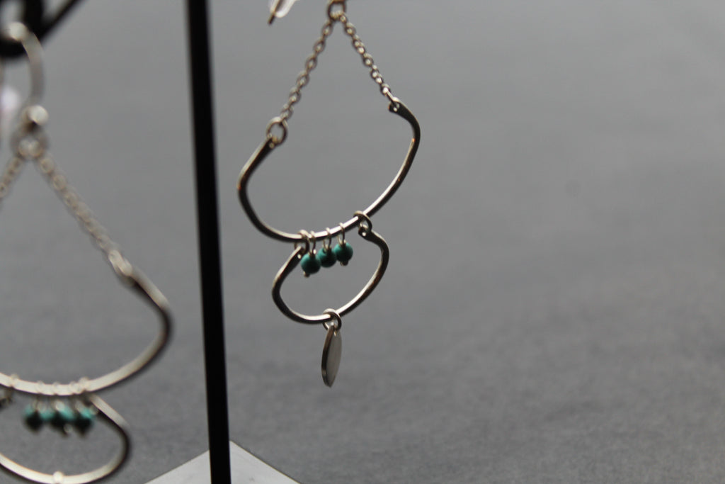 Three Tier Earrings with Turquoise Beads