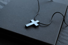 Load image into Gallery viewer, Titanium Cross Pendant with Rubber Lace
