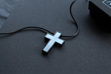 Load image into Gallery viewer, Titanium Cross Pendant with Rubber Lace
