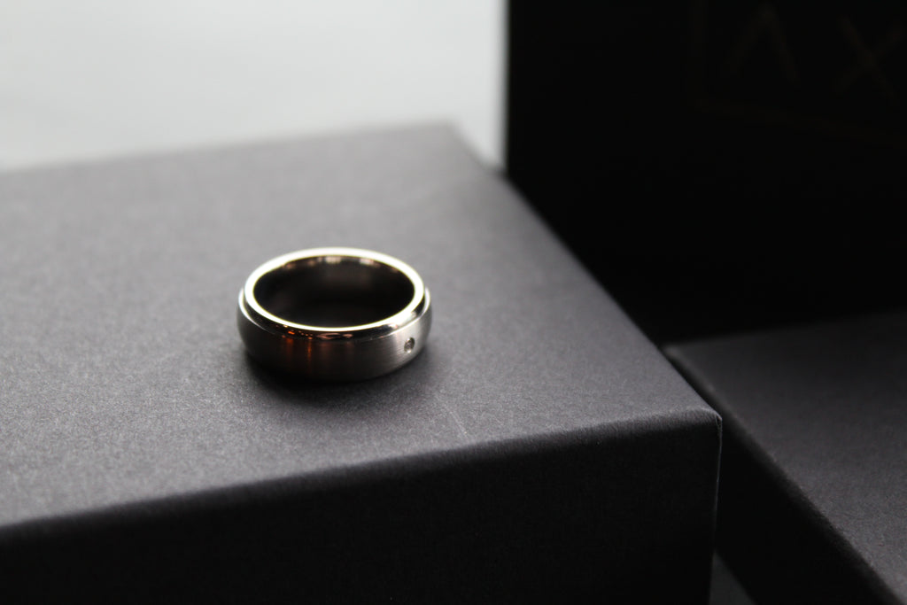 Titanium Ring with 0.02ct Diamond