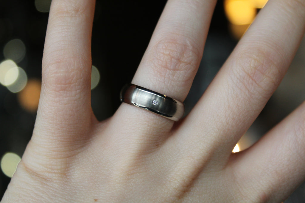 Titanium Ring with 0.02ct Diamond