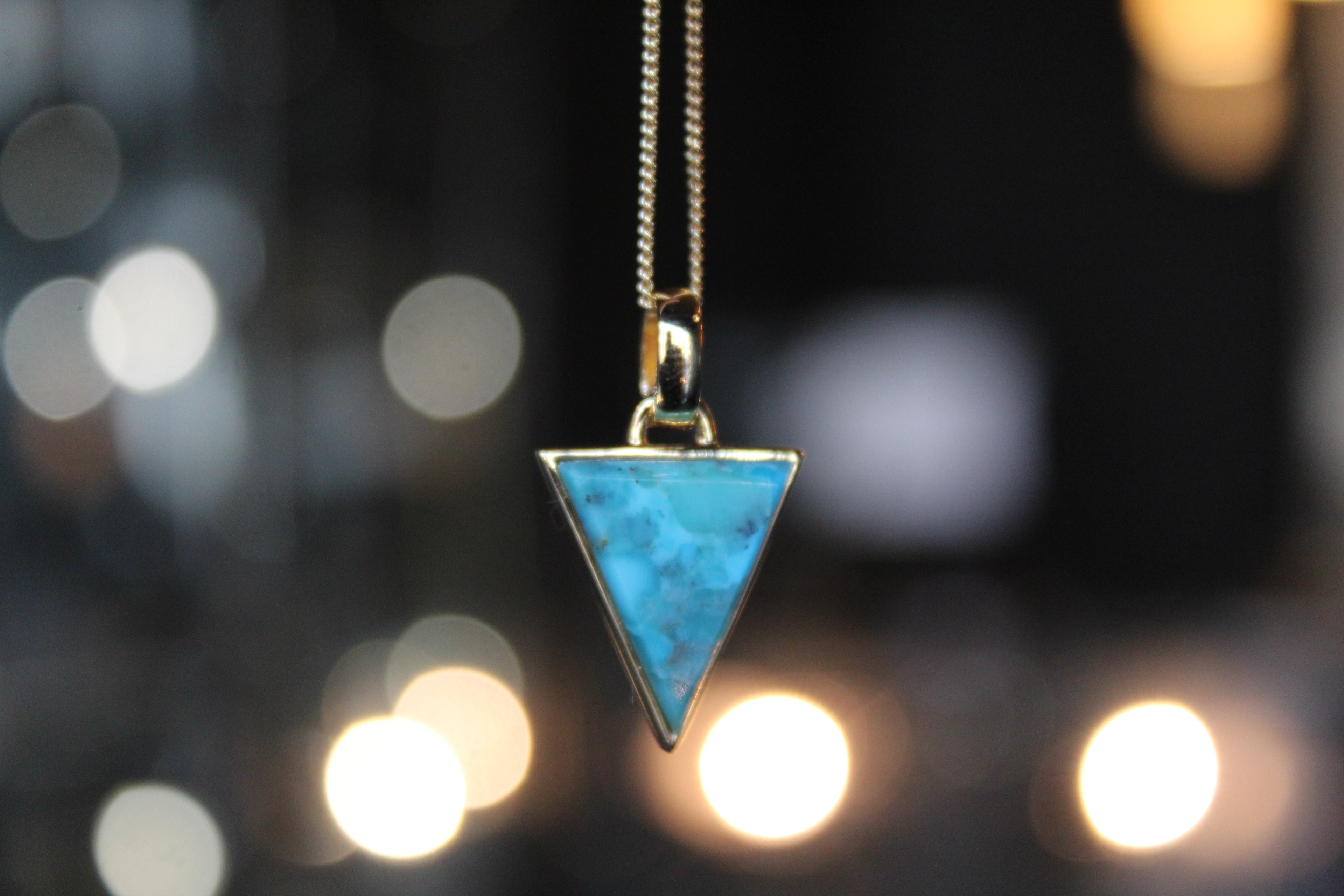 Triangle Turquoise Pendant and Chain