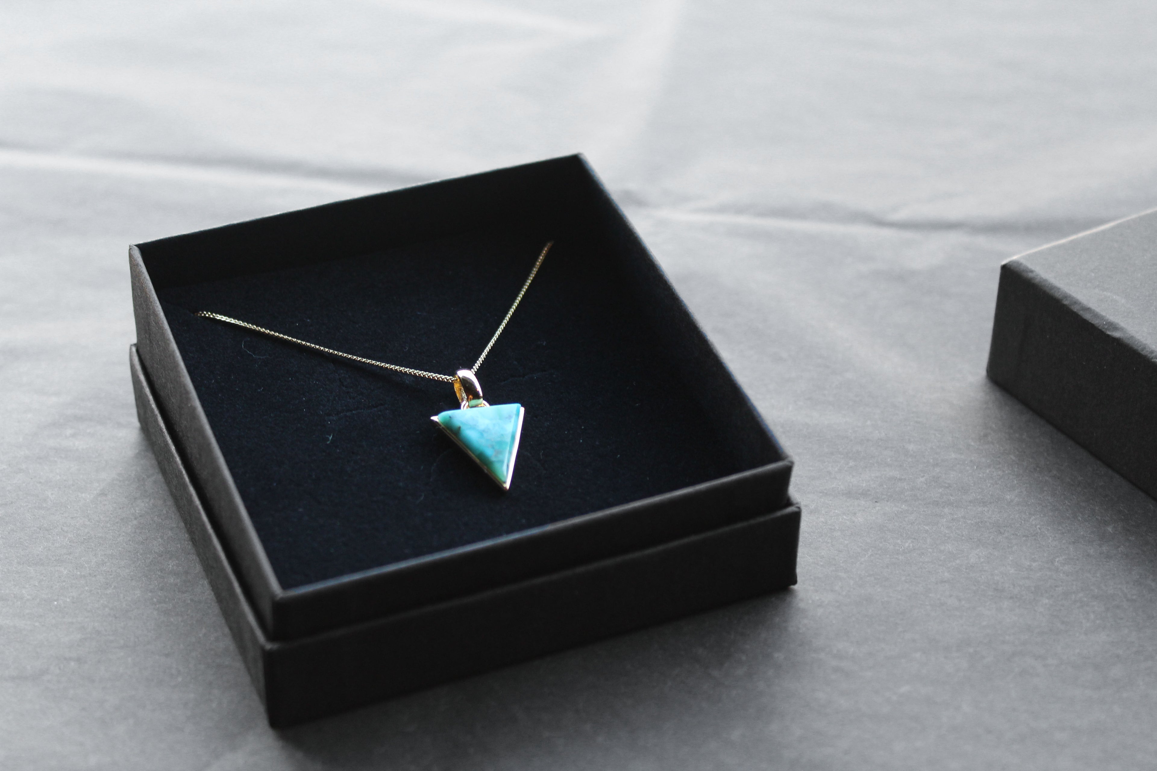 Triangle Turquoise Pendant and Chain