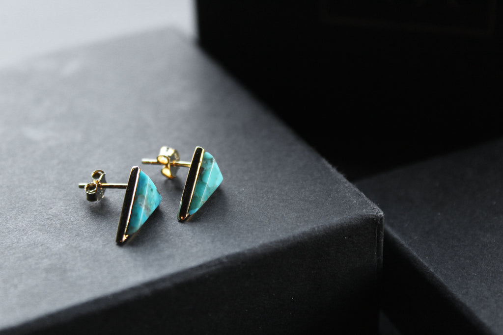 Triangle Turquoise Studs