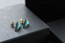 Load image into Gallery viewer, Triangle Turquoise Studs
