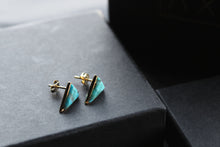 Load image into Gallery viewer, Triangle Turquoise Studs
