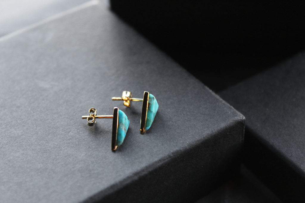 Triangle Turquoise Studs