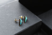 Load image into Gallery viewer, Triangle Turquoise Studs
