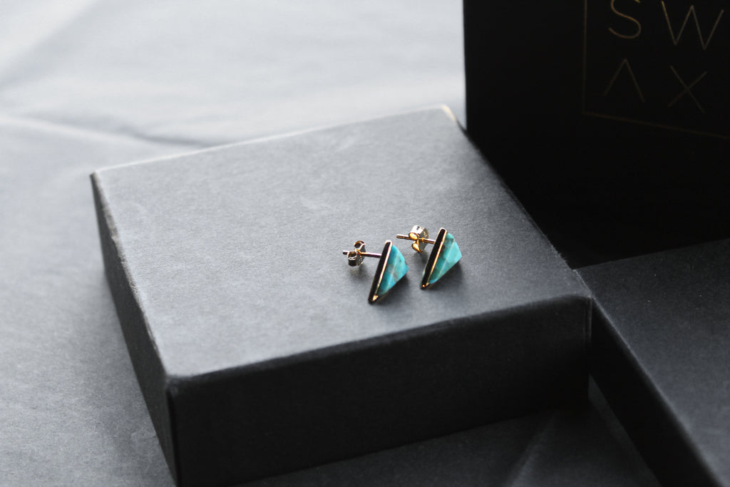 Triangle Turquoise Studs
