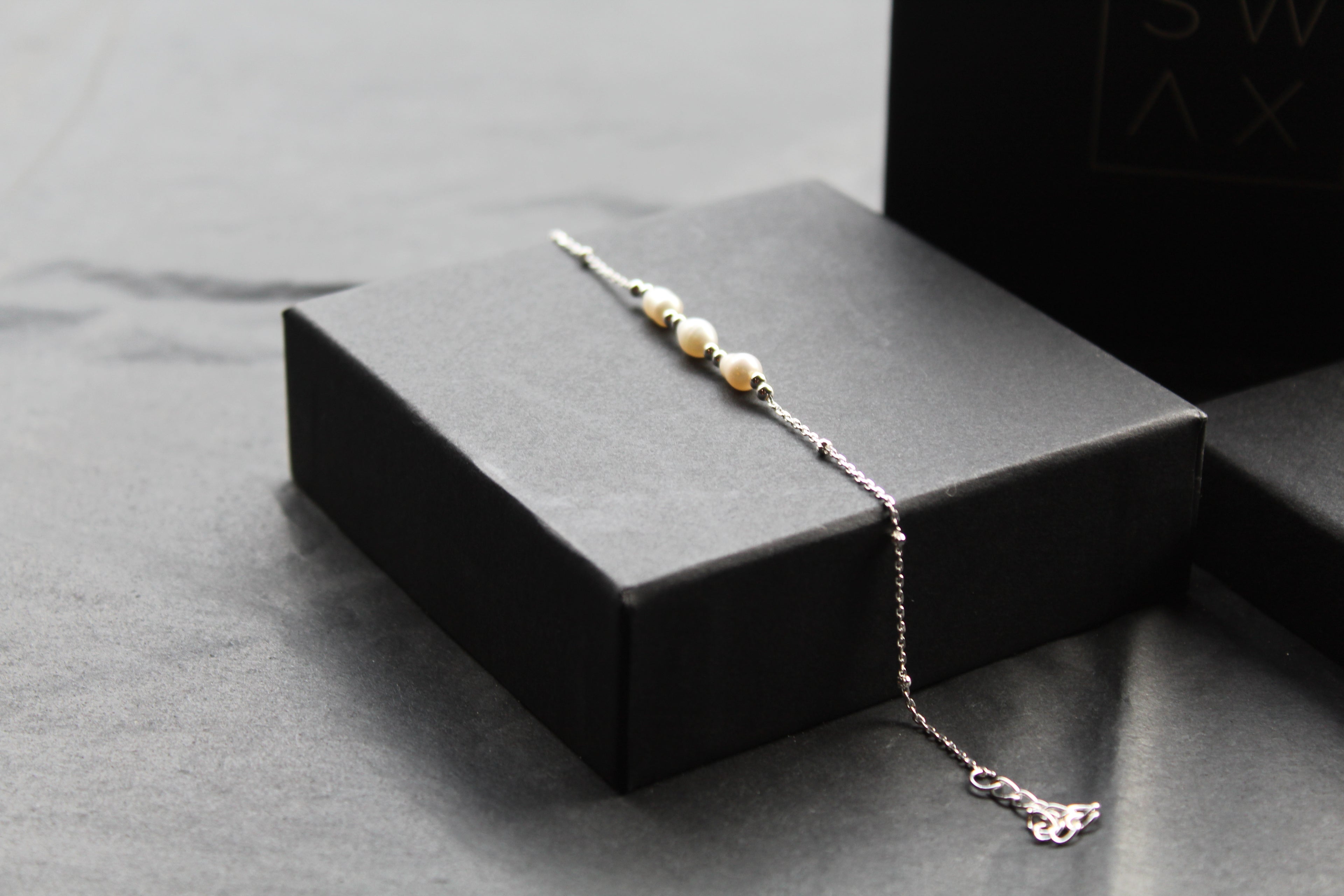Trio of Freshwater Pearls on Beaded Bracelet