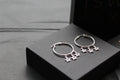 Triple Stardust Silver Hoops