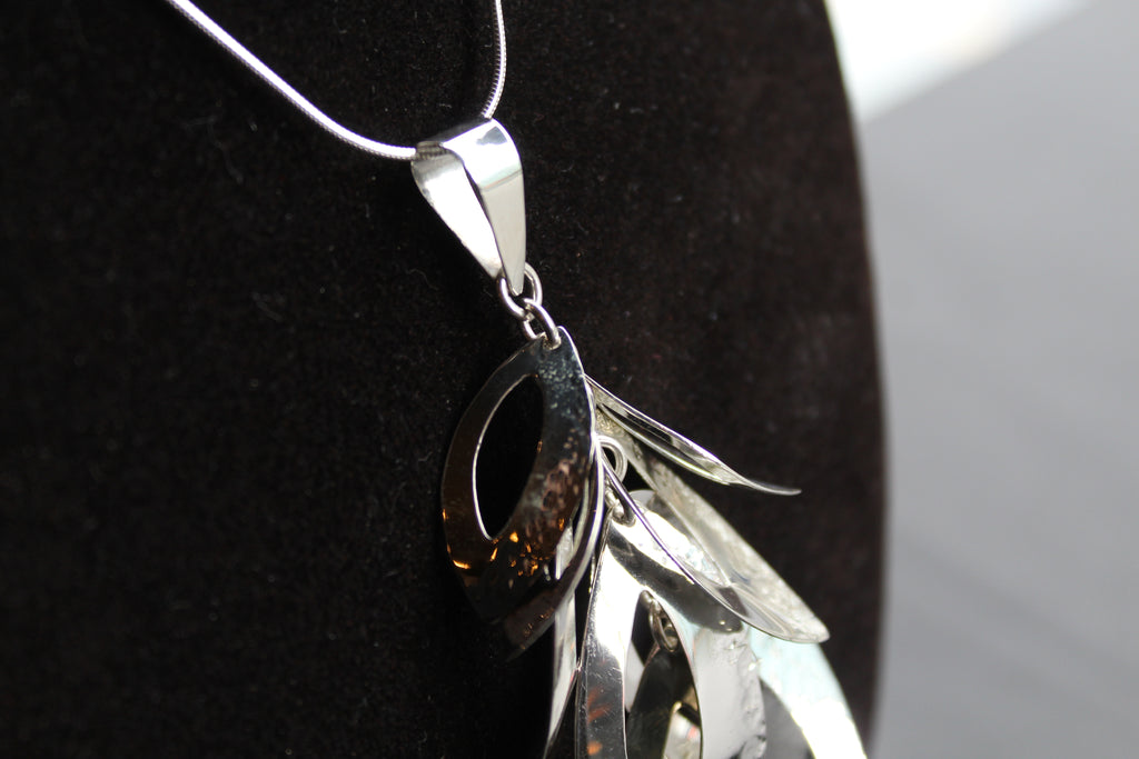 Tumbling Leaves Silver Pendant with 18-20" Chain