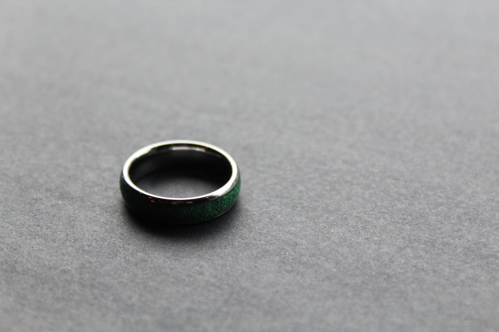 Tungsten Carbide Malachite Ring