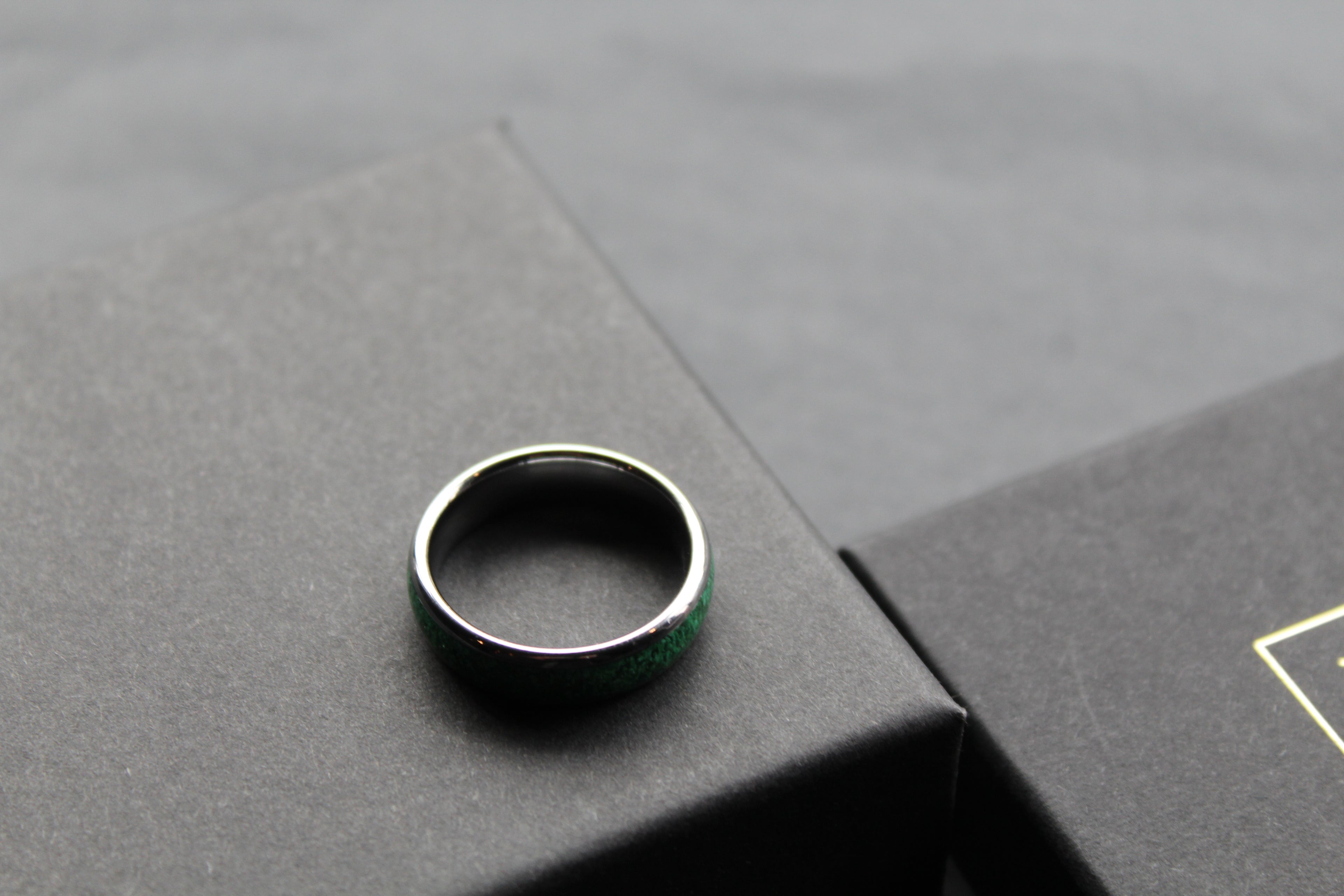 Tungsten Carbide Malachite Ring