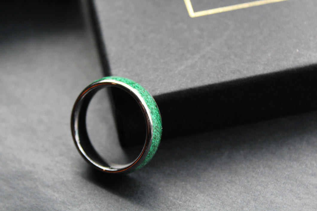 Tungsten Carbide Malachite Ring