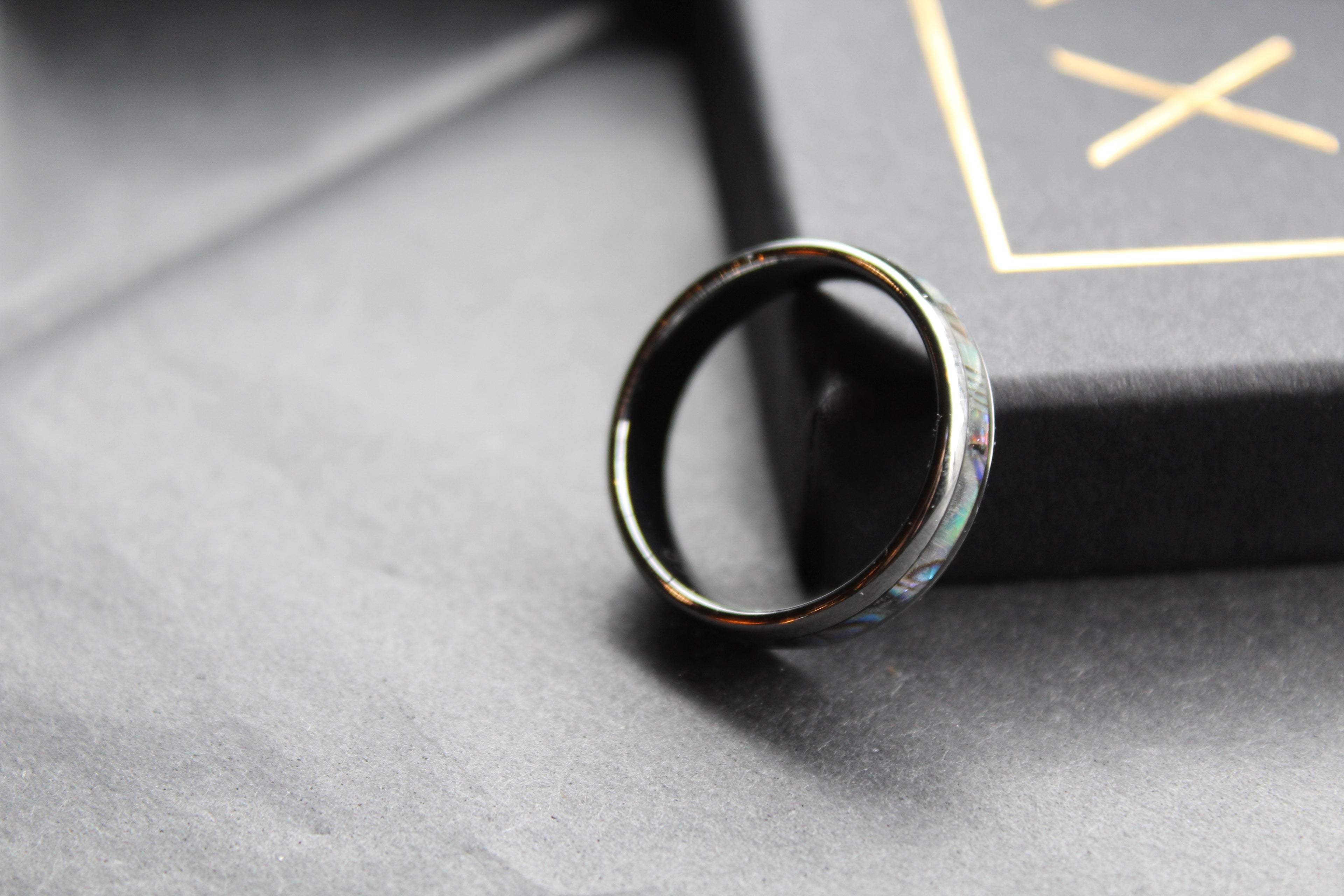 Tungsten Carbide Ring with Abalone Inlay