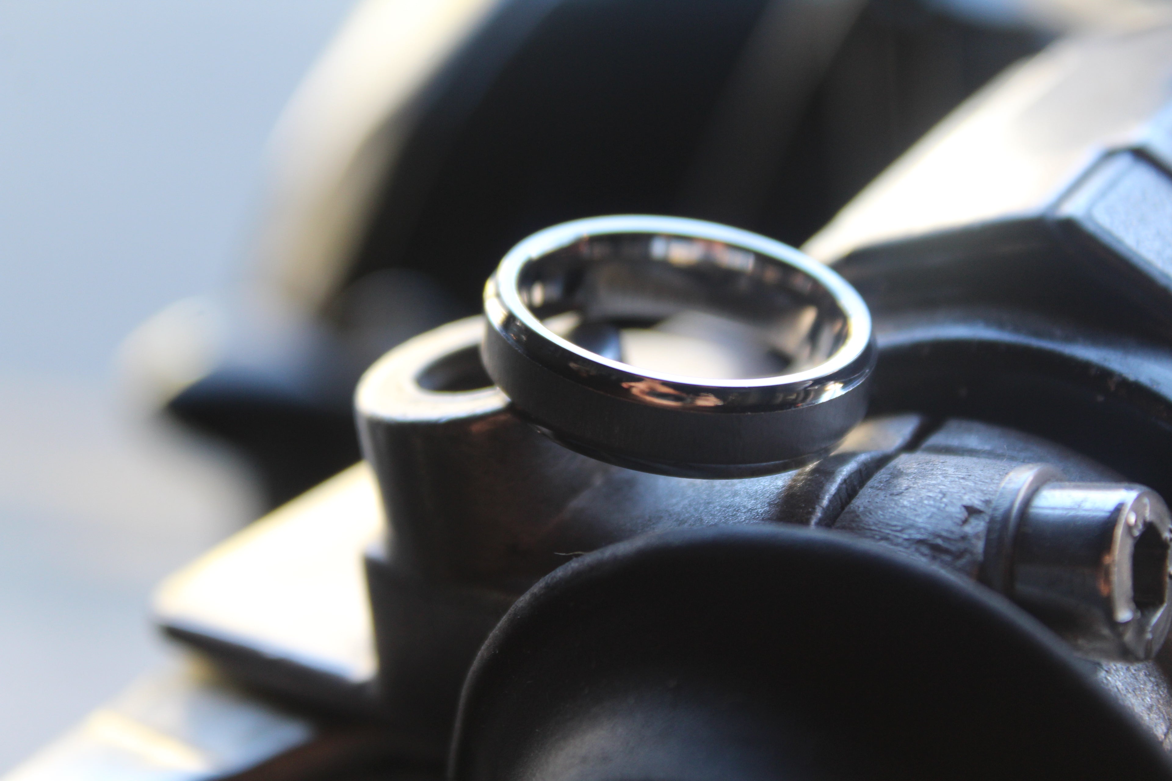 Unisex Tungsten Carbide Ring with Black Plating