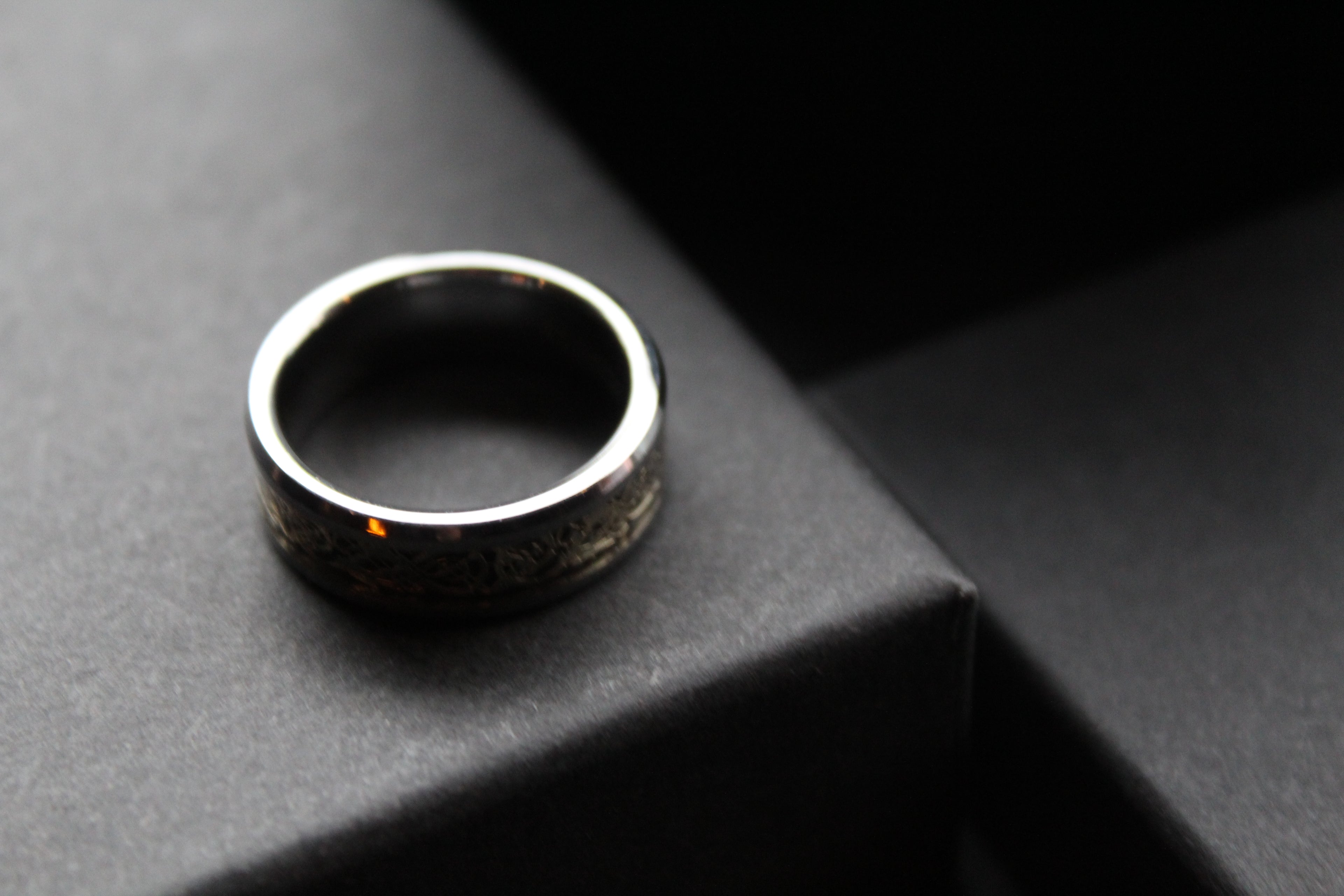 Tungsten Carbide Ring with Gold IP Celtic Inlay