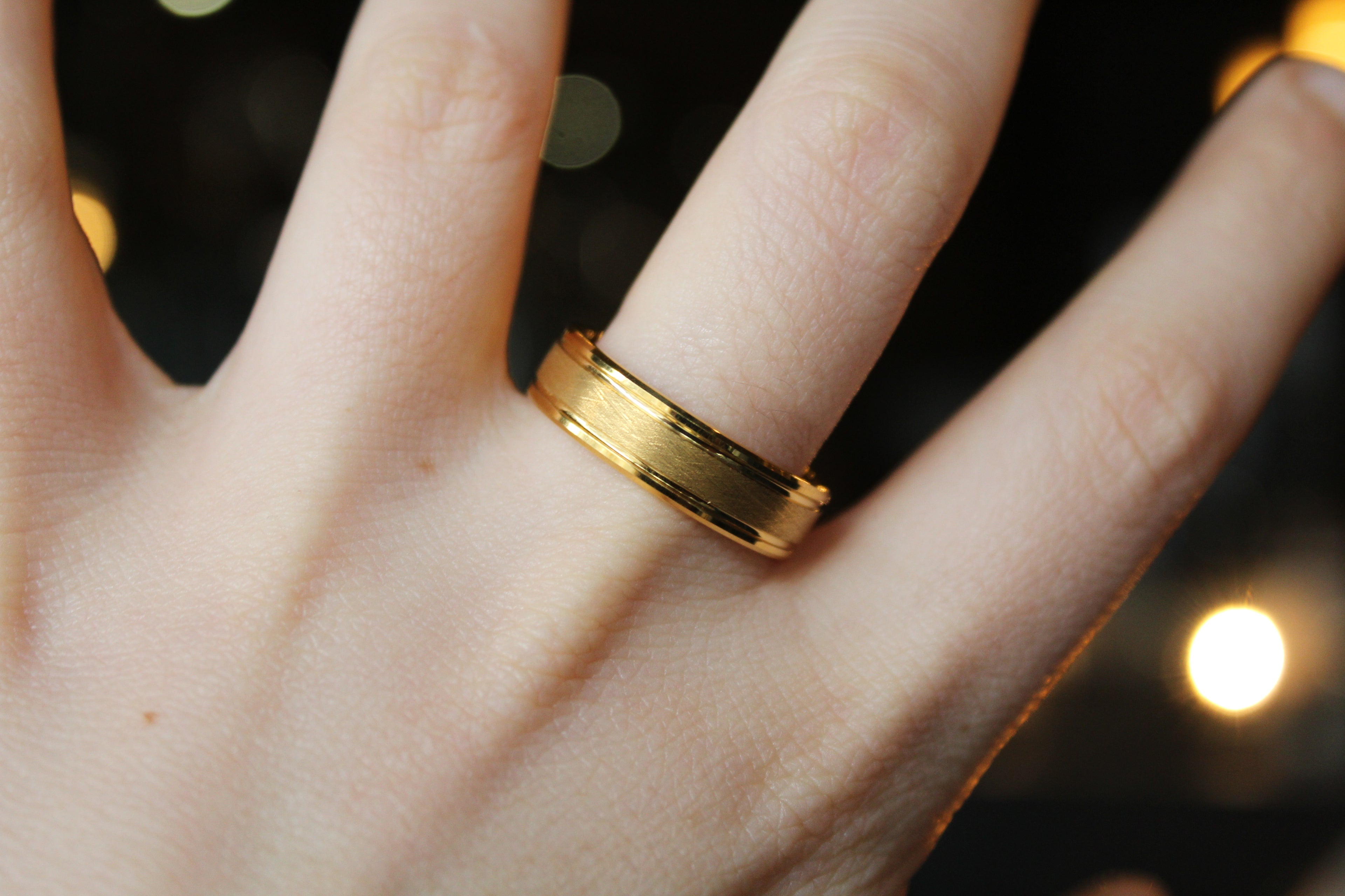 Tungsten Carbide Ring with Gold IP Plating