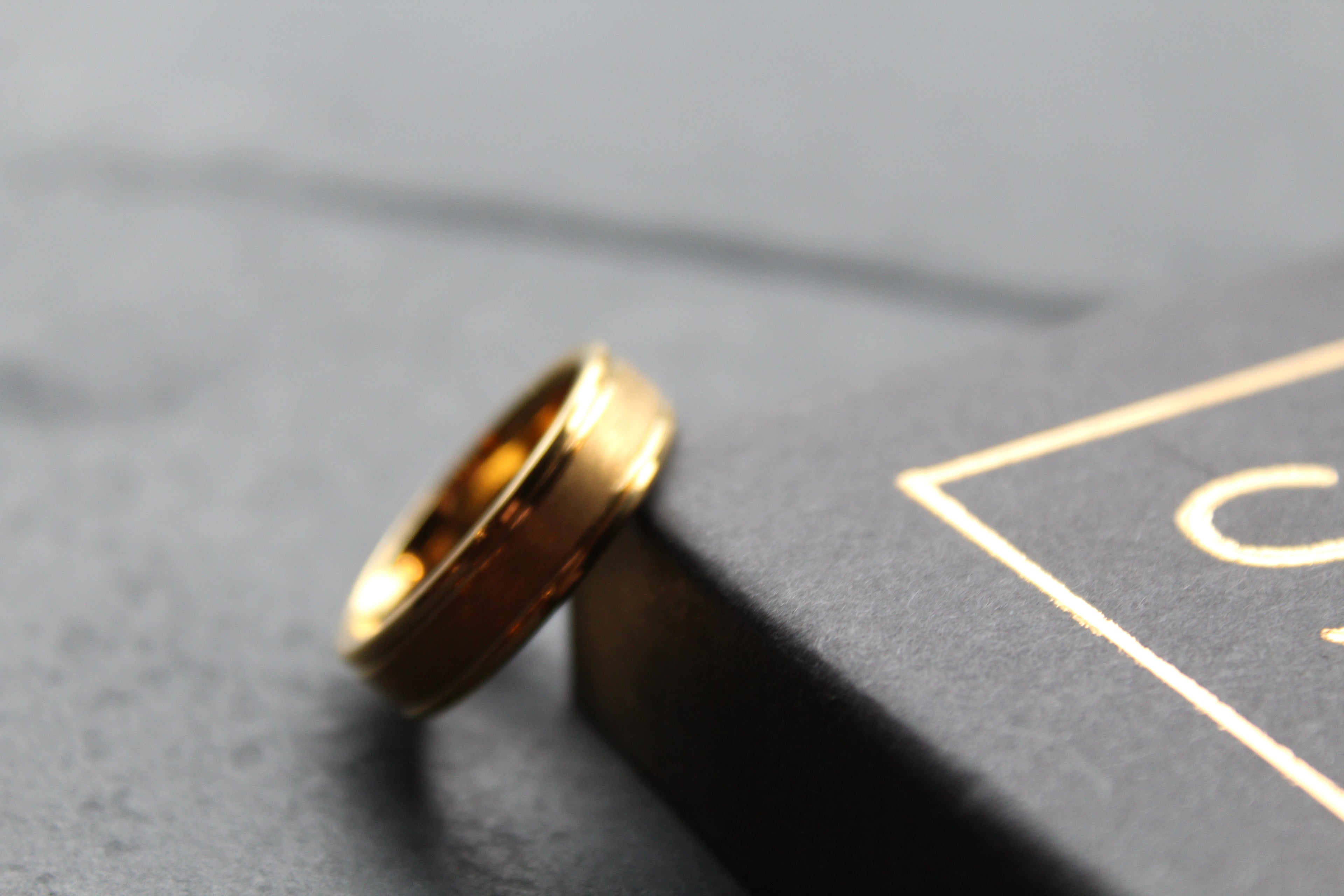 Tungsten Carbide Ring with Gold IP Plating