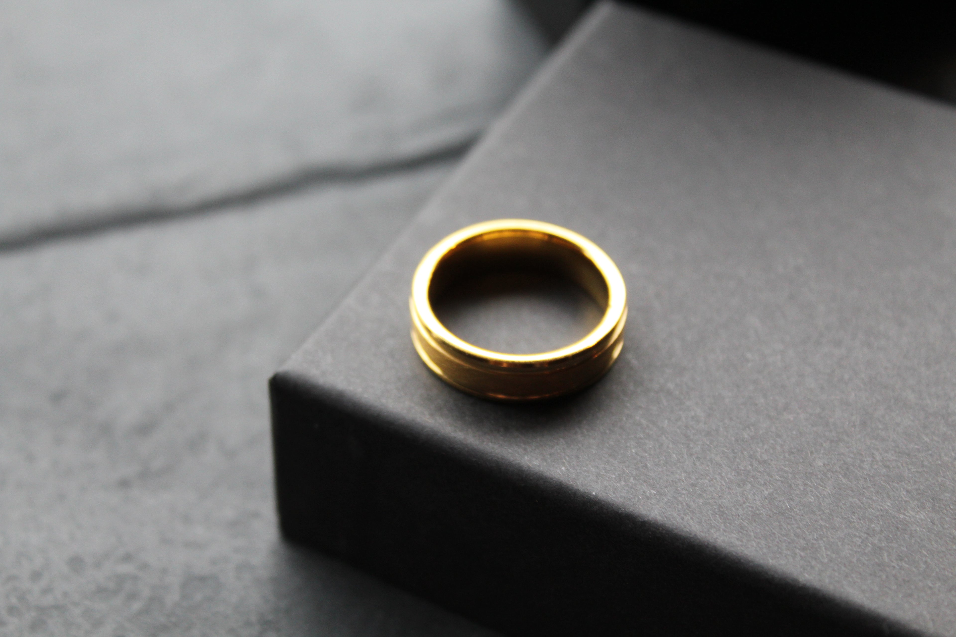 Tungsten Carbide Ring with Gold IP Plating