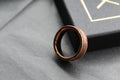 Tungsten Carbide Ring with Rose and Brown IP Plating