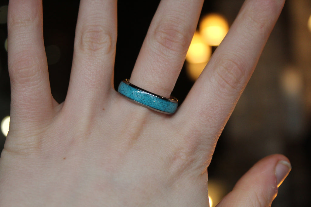 Tungsten Carbide Turquoise Ring