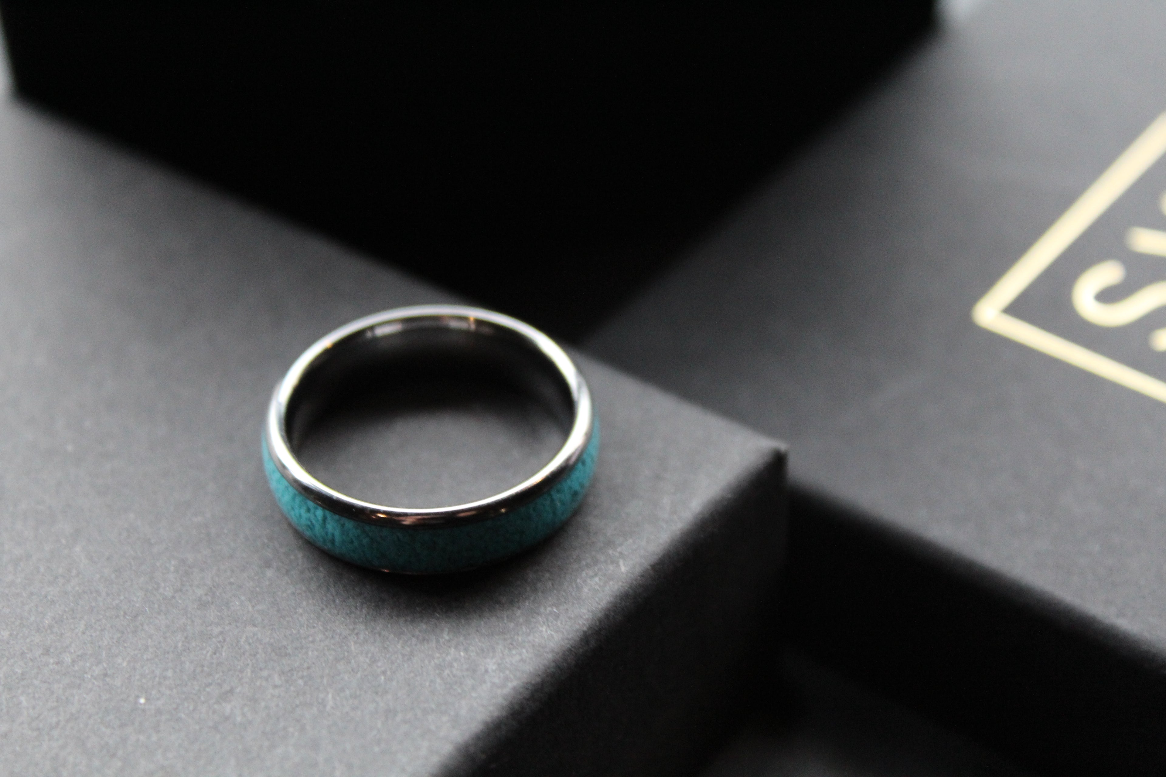 Tungsten Carbide Turquoise Ring