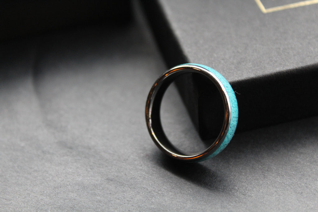 Tungsten Carbide Turquoise Ring