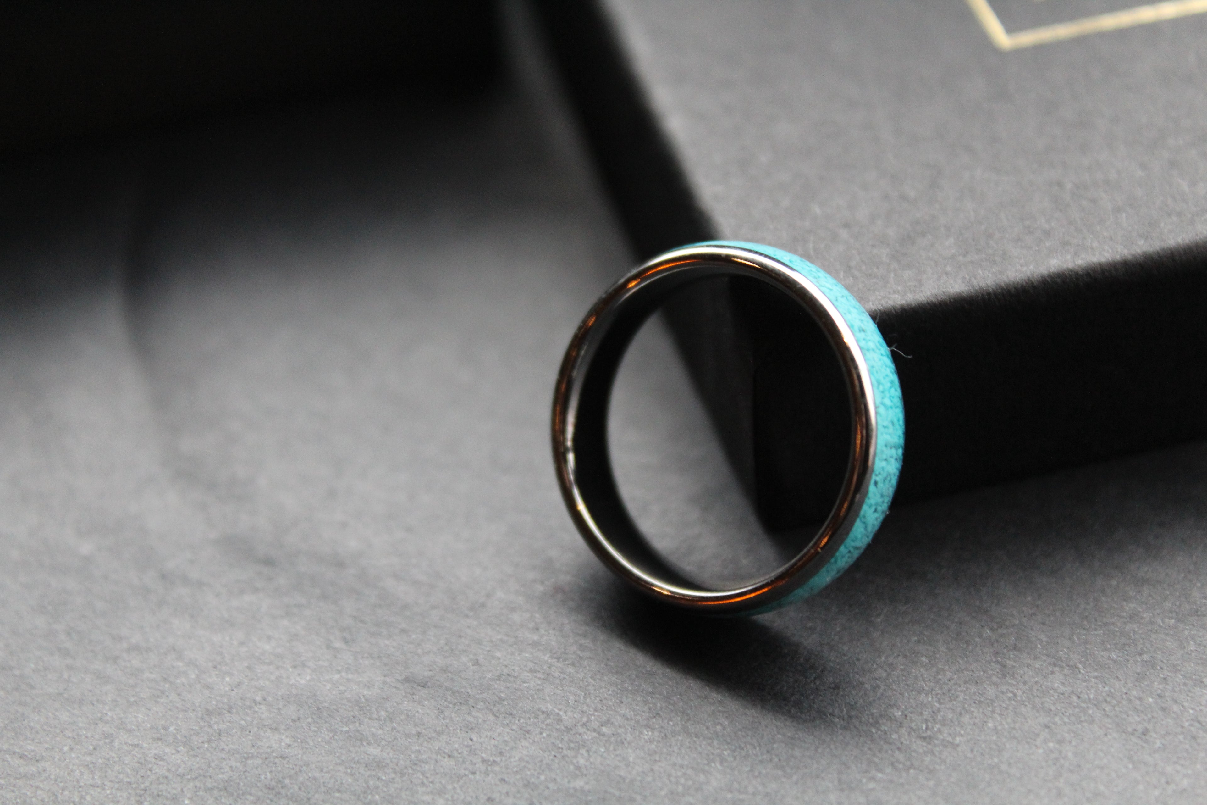 Tungsten Carbide Turquoise Ring