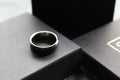Tungsten Ring with Black Carbon Inlay
