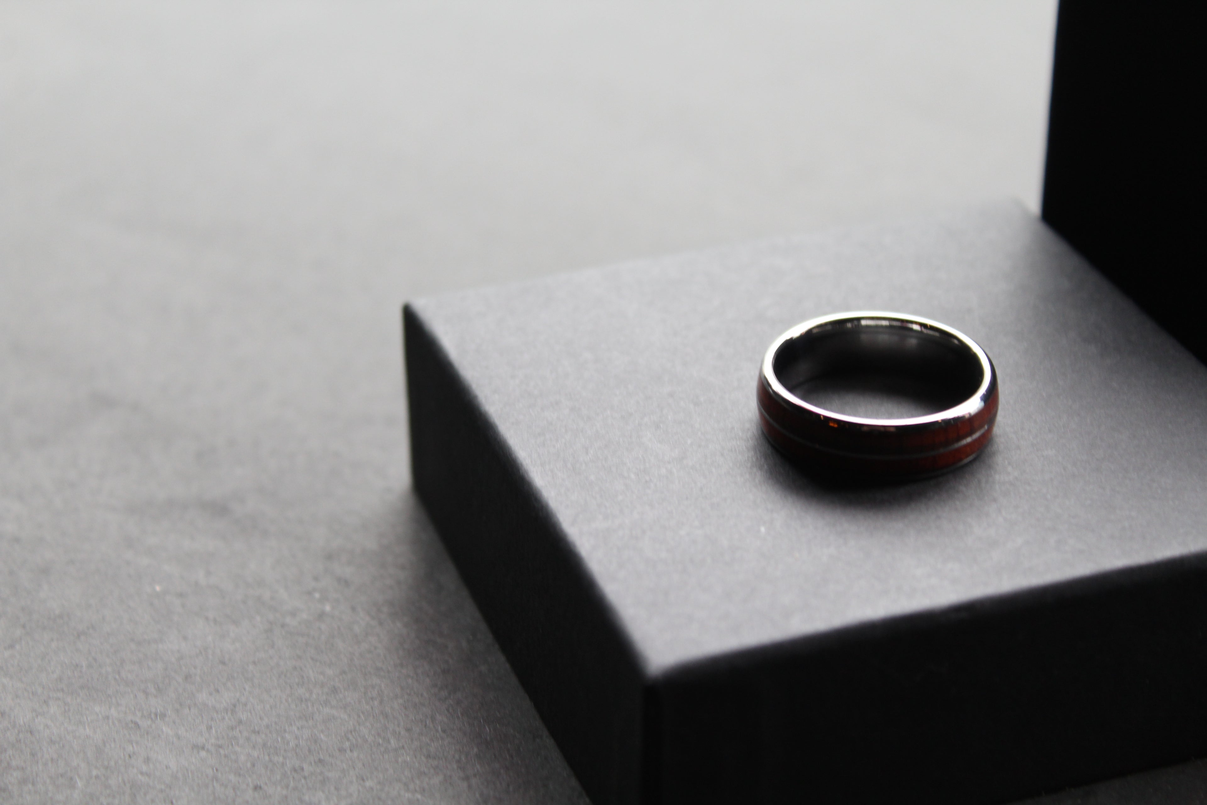 Tungsten Unisex Ring with Wood Inlay