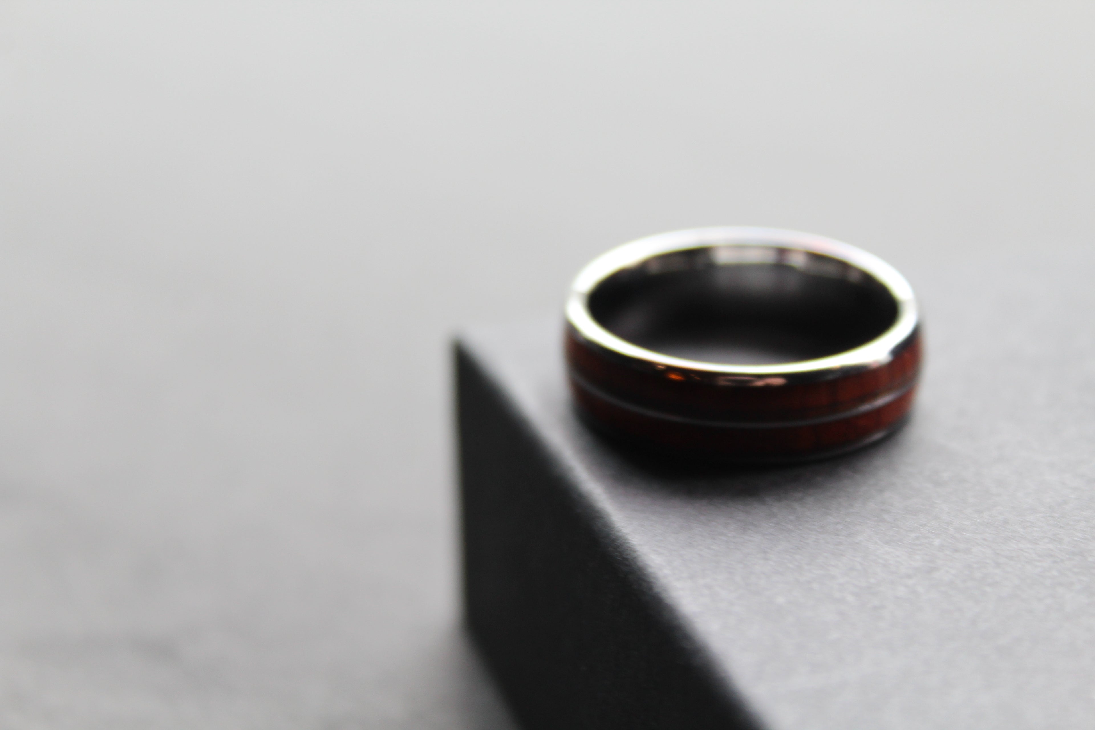 Tungsten Unisex Ring with Wood Inlay