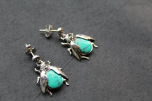 Load image into Gallery viewer, Turquoise Beetle Earrings
