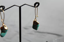 Load image into Gallery viewer, Turquoise Kidney Stone Dropper Earrings
