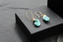 Load image into Gallery viewer, Turquoise Kidney Stone Dropper Earrings
