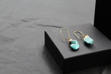 Load image into Gallery viewer, Turquoise Kidney Stone Dropper Earrings
