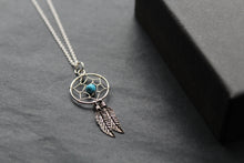 Load image into Gallery viewer, Turquoise &amp; Silver Dream Catcher Necklace
