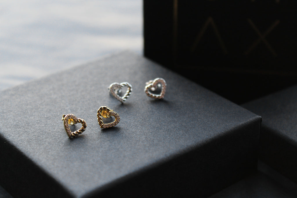 Twisted Open Heart Studs
