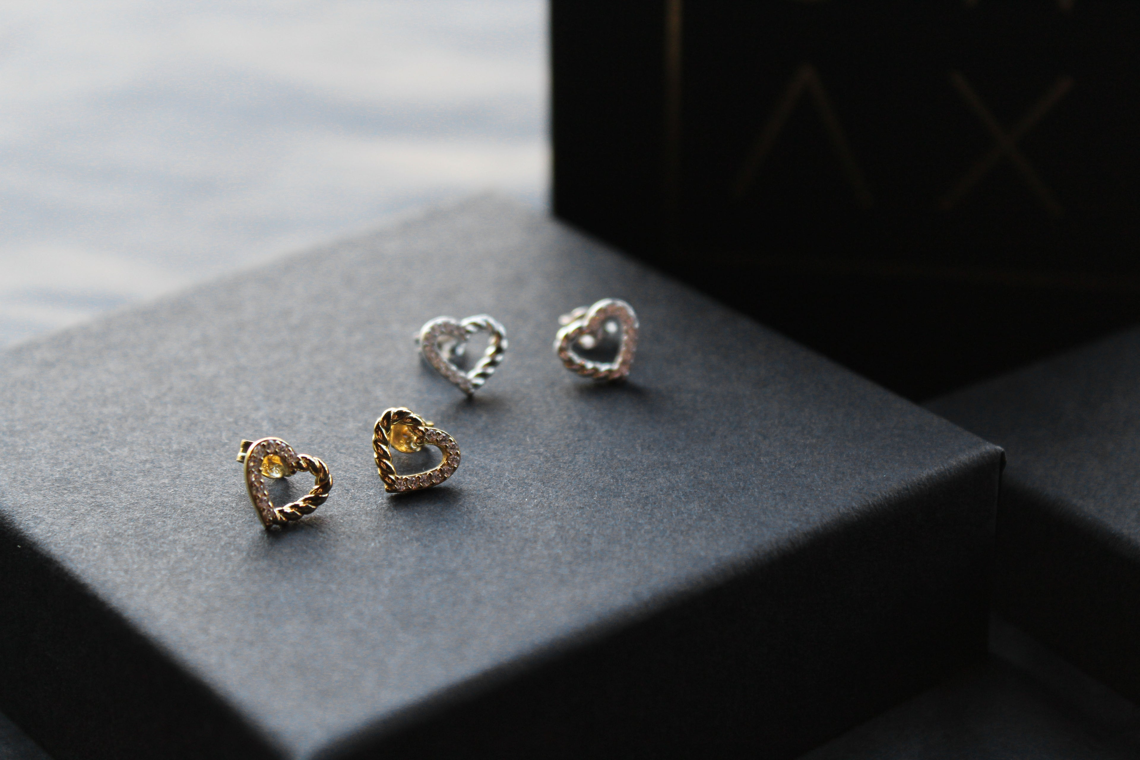 Twisted Open Heart Studs