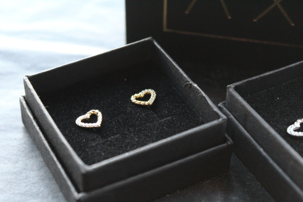 Twisted Open Heart Studs