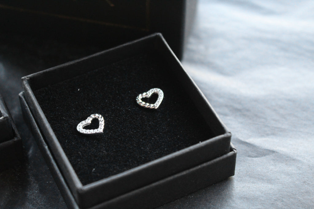 Twisted Open Heart Studs