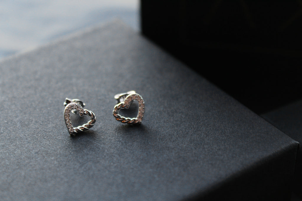 Twisted Open Heart Studs