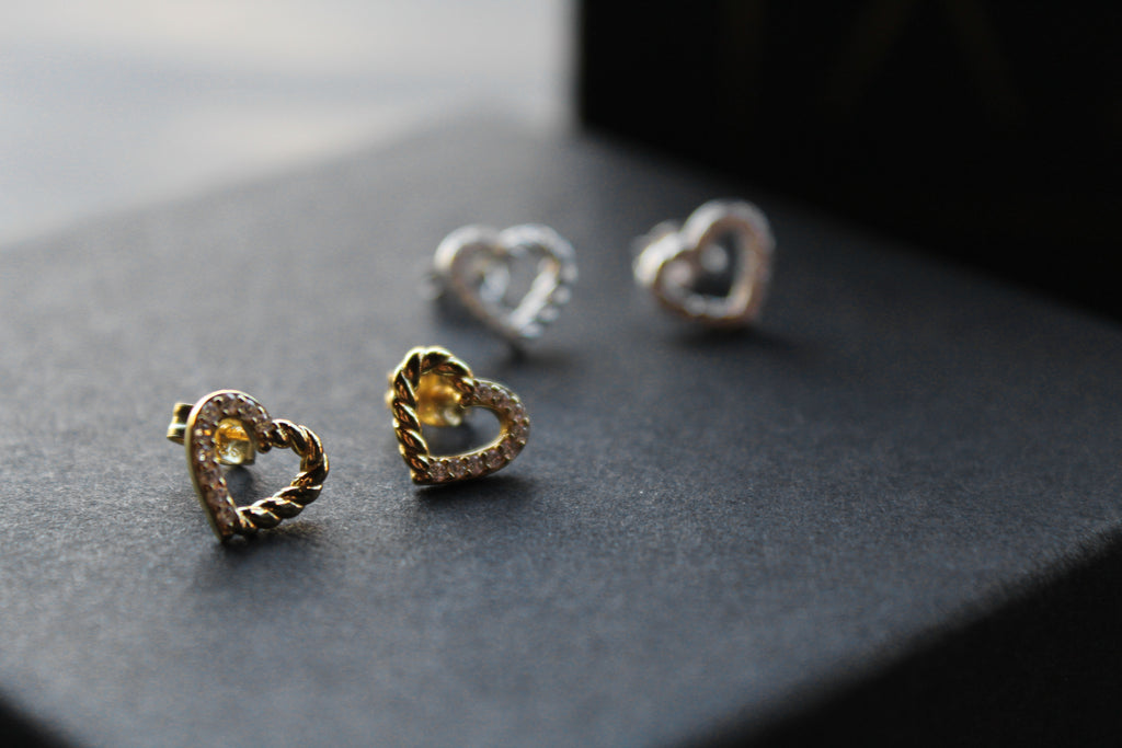 Twisted Open Heart Studs