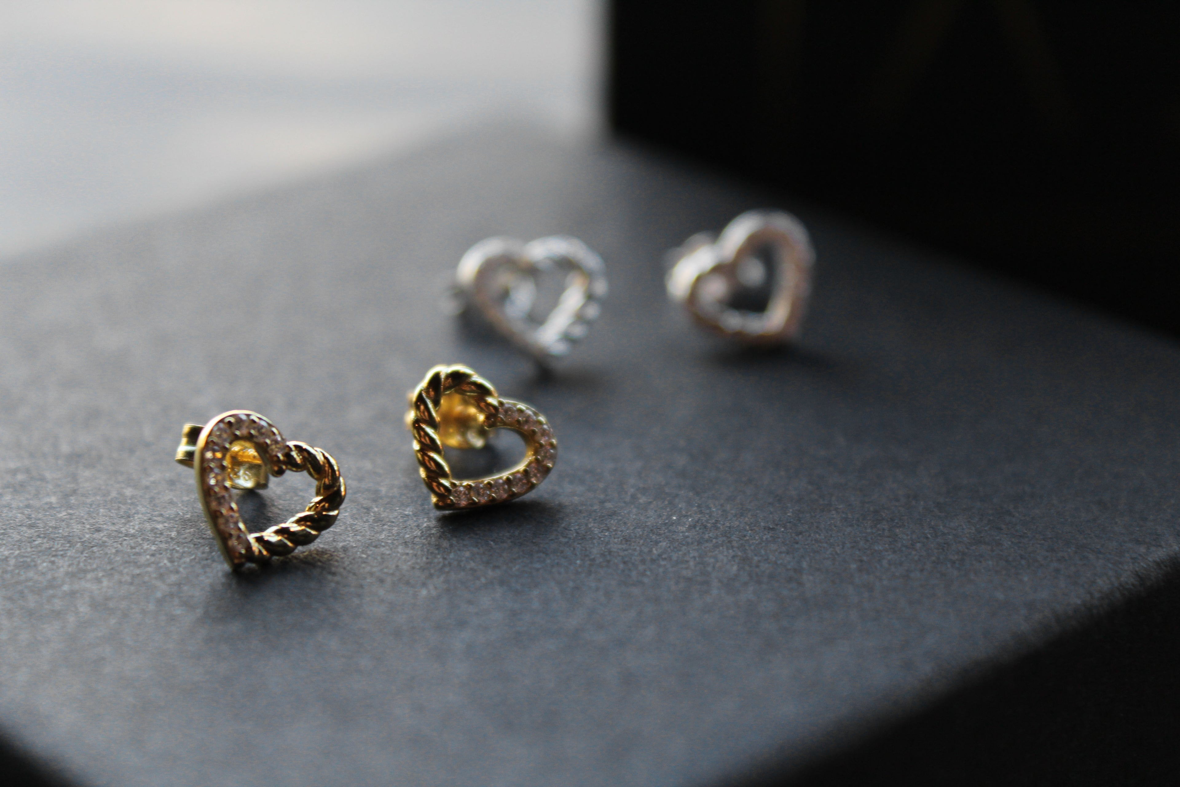 Twisted Open Heart Studs