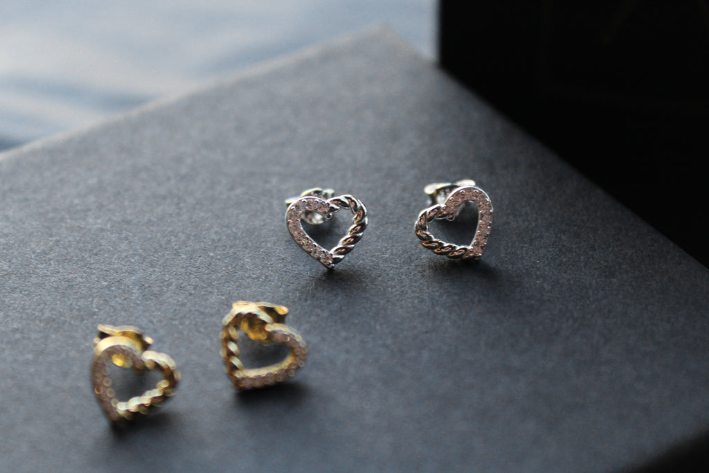 Twisted Open Heart Studs