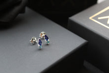 Load image into Gallery viewer, Two Tone Blue Cubic Zirconia Studs
