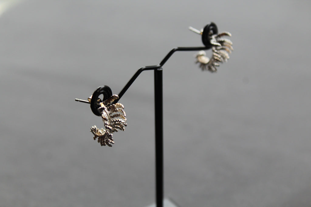 Unfurling Fern Earrings Sterling Silver