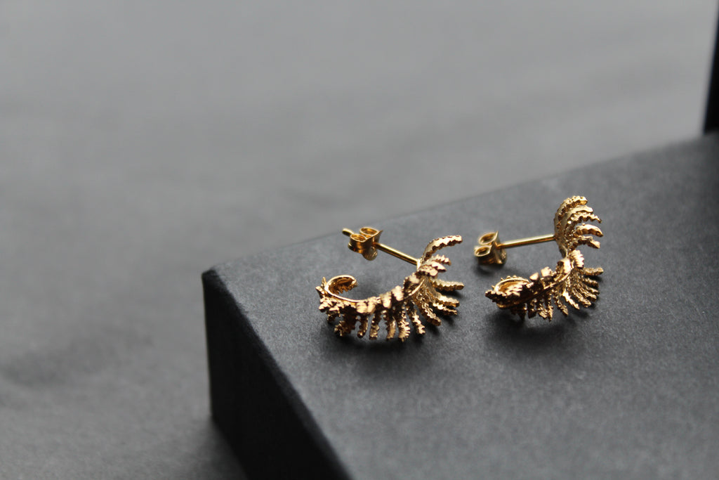 Unfurling Fern Earrings Sterling Silver